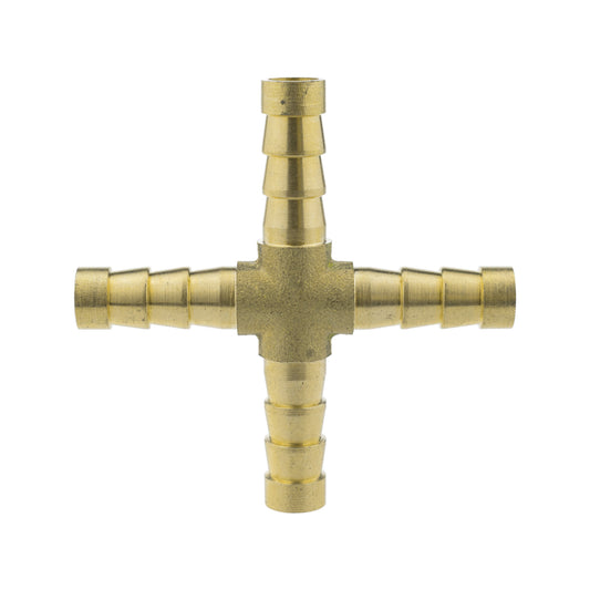 Brass 4-way Cross Splitter, 6mm