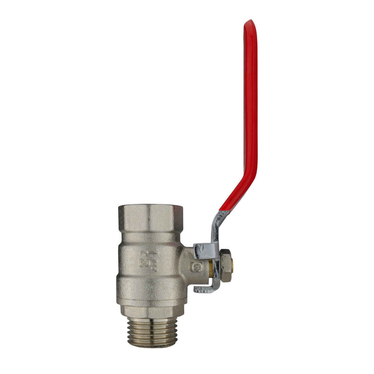 Male to Female Nickel Plated Brass Lever Valve, 1/2"