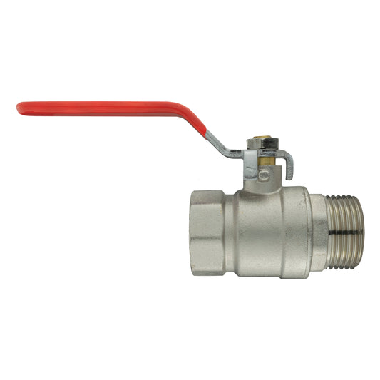 Male to Female Nickel Plated Brass Lever Valve, 2"