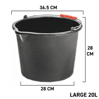 Black Multipurpose Bucket with Handle, 20 Litres