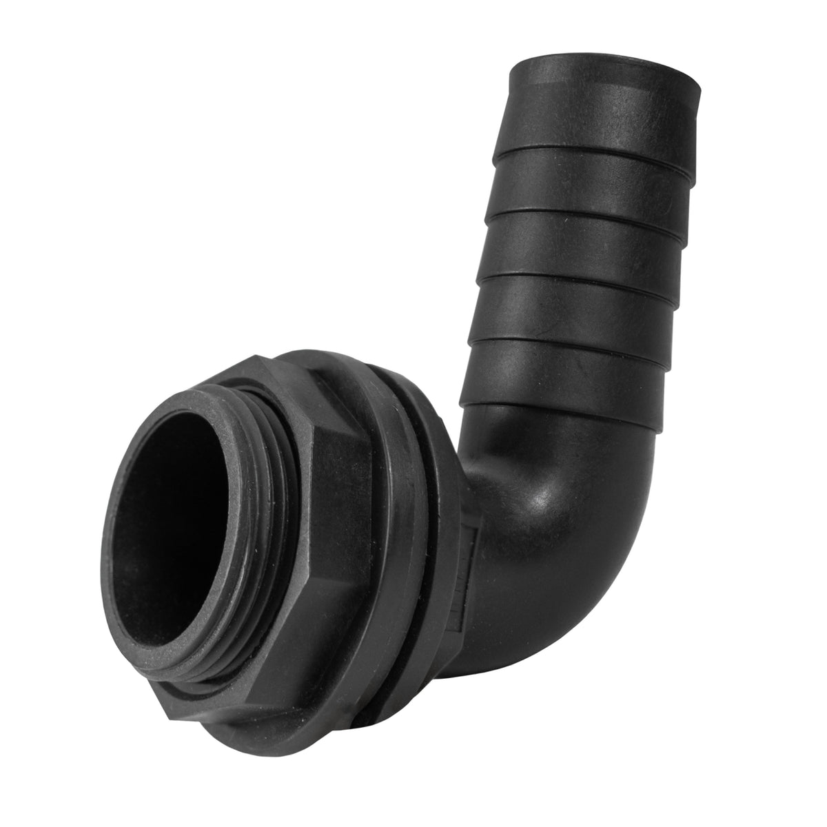 Water Butt 90° Overflow Elbow with Nut & Washer, 1.25"