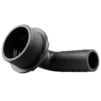Water Butt 90° Overflow Elbow with Nut & Washer, 2" - 1.25"