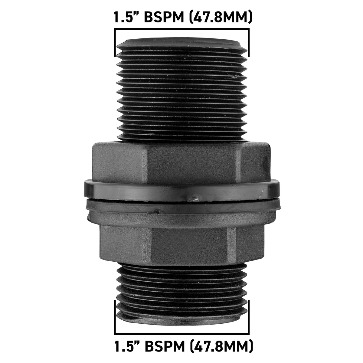 Threaded Water Butt Tank Adapter, 1.5"