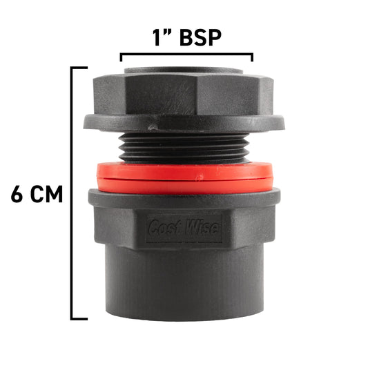 Male to Female Threaded Water Butt Tank Adapter, 1"