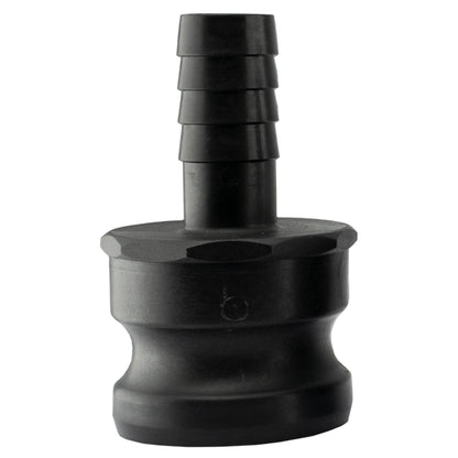 Type E Camlock Pipe Connector, 2" - 1" Barb