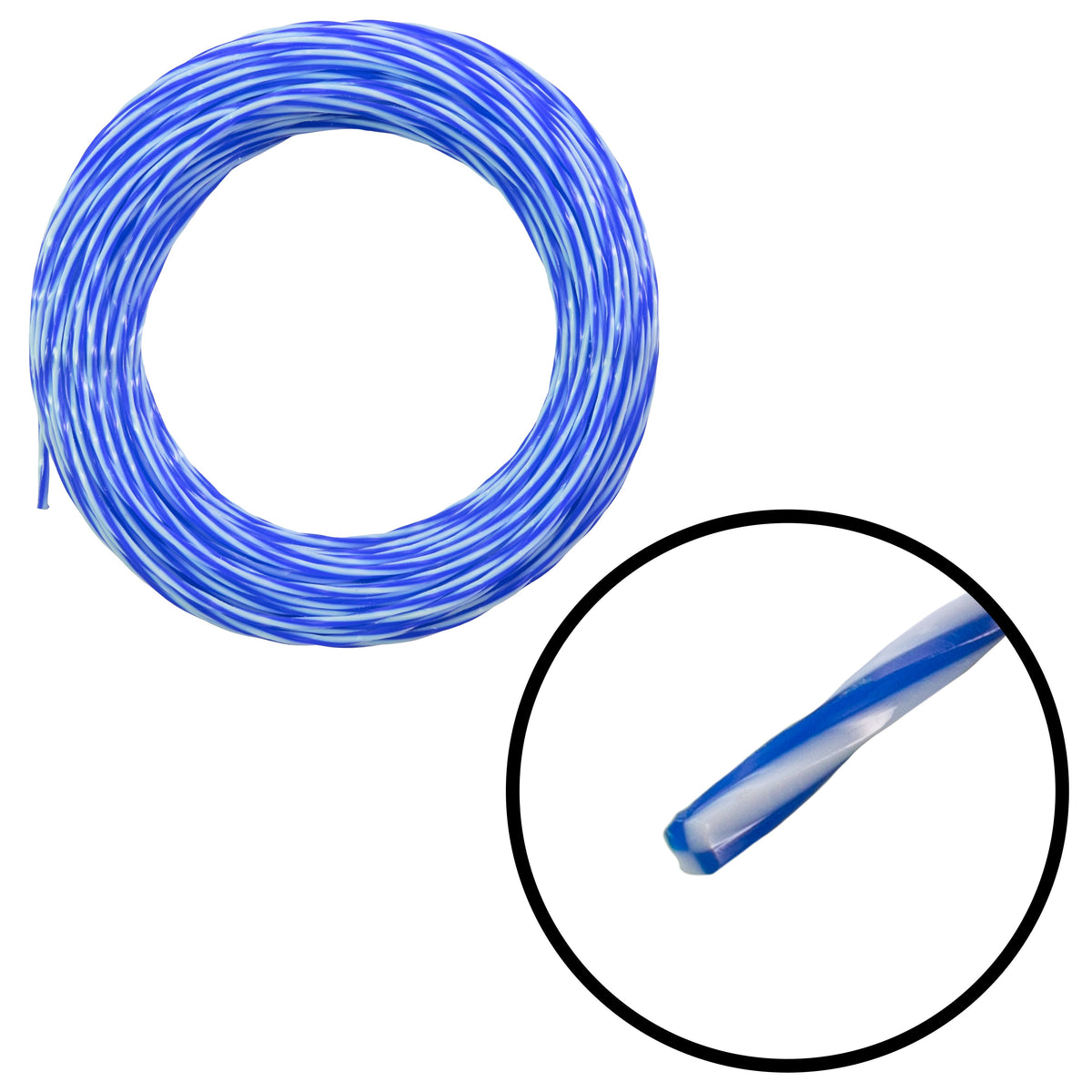 15m Dual Core Twisted Blue Chess Trimmer Line, 2mm