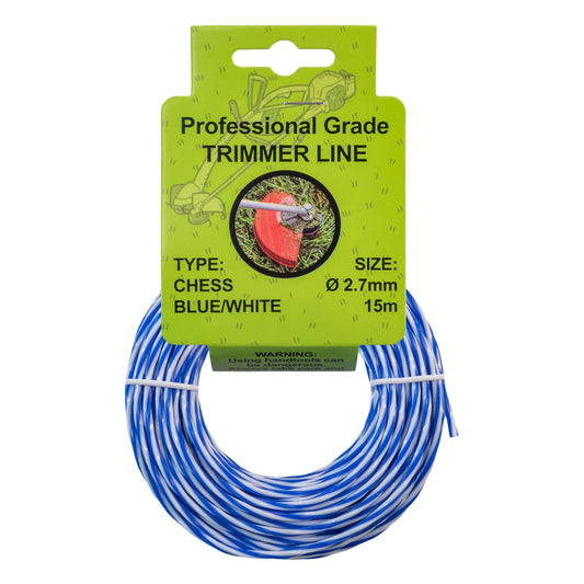 15m Dual Core Twisted Blue Chess Trimmer Line, 2.7mm