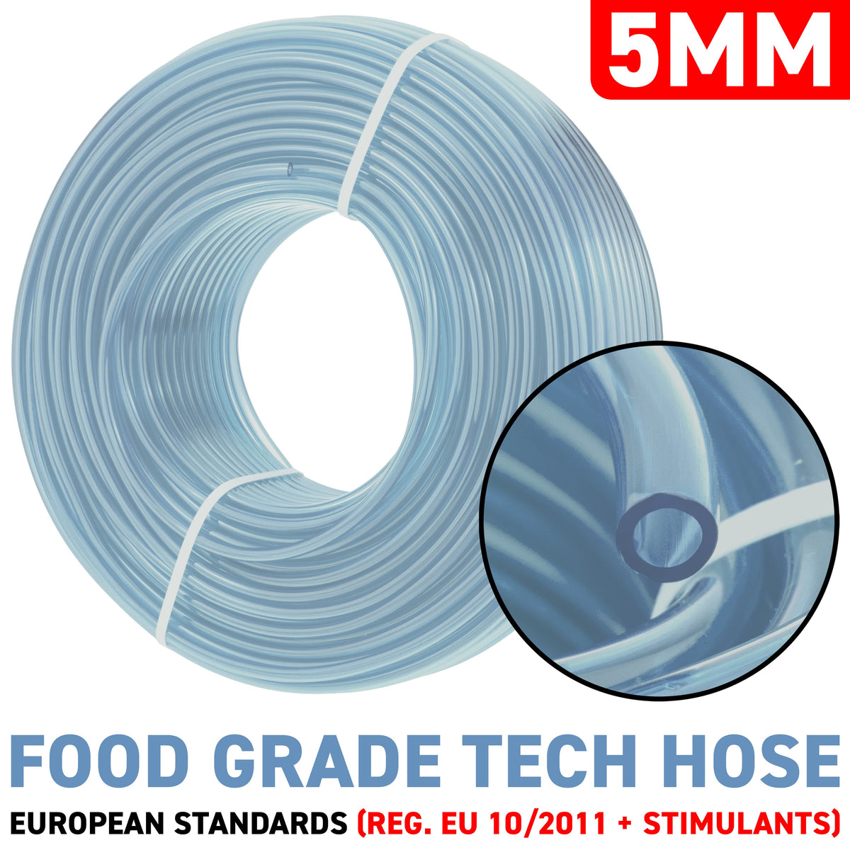 5mm x 8mm Clear PVC Tech Hose