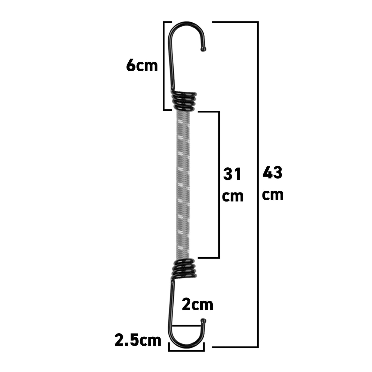 Bungee Loop with Metal Hooks, 40cm