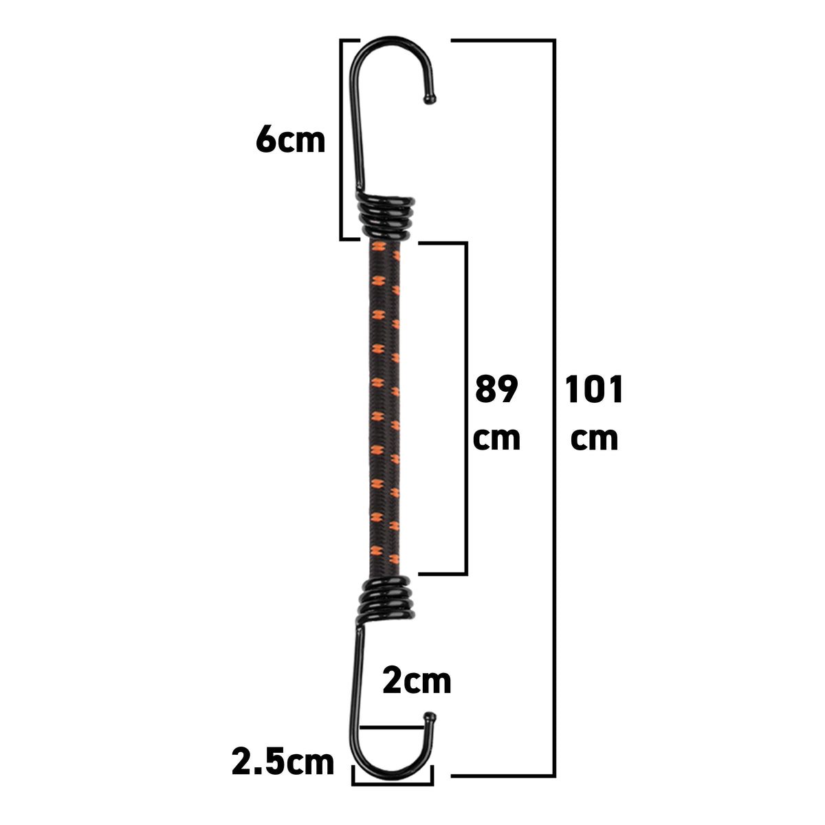 Bungee Loop with Metal Hooks, 100cm