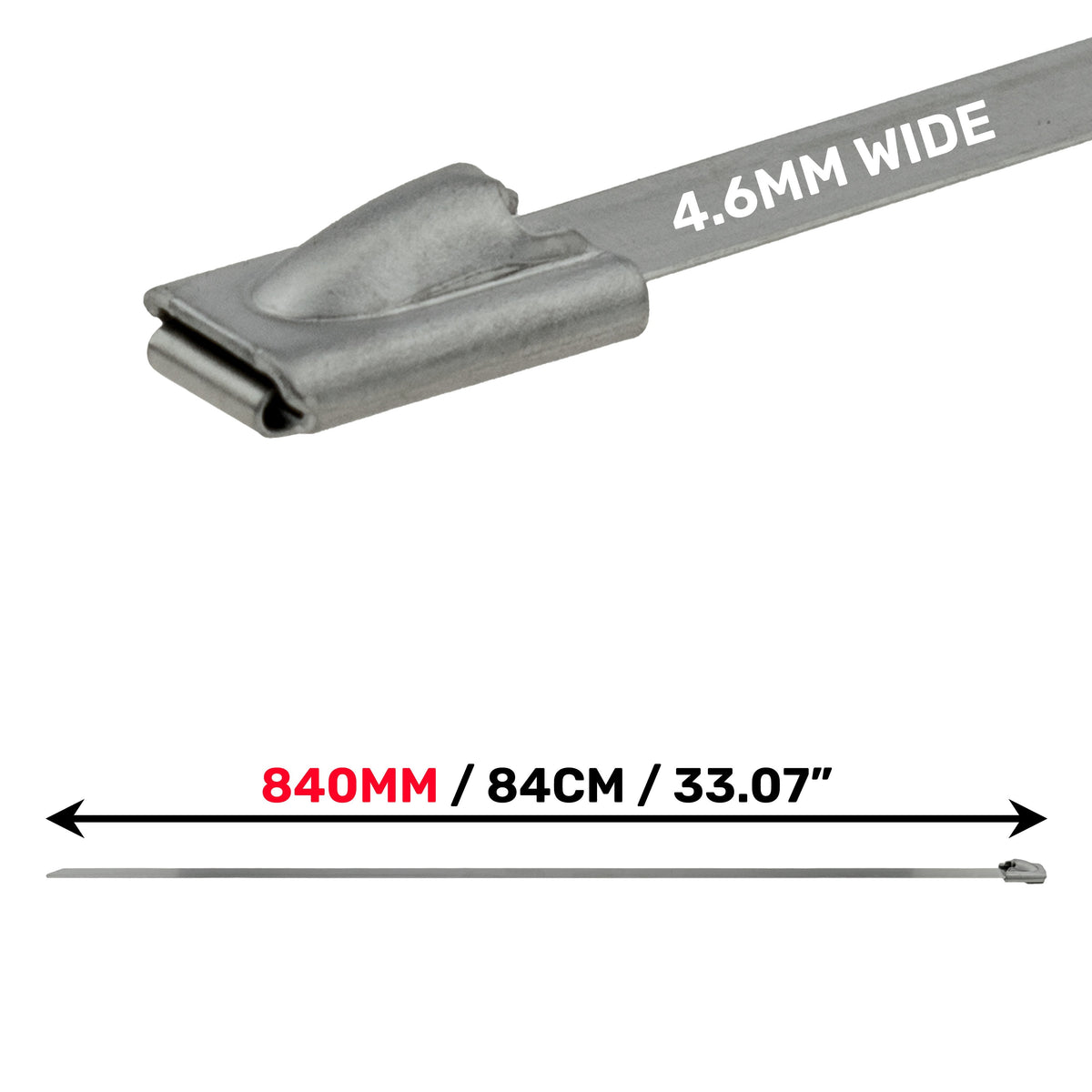 Stainless Steel Cable Ties, 4.6mm x 840mm