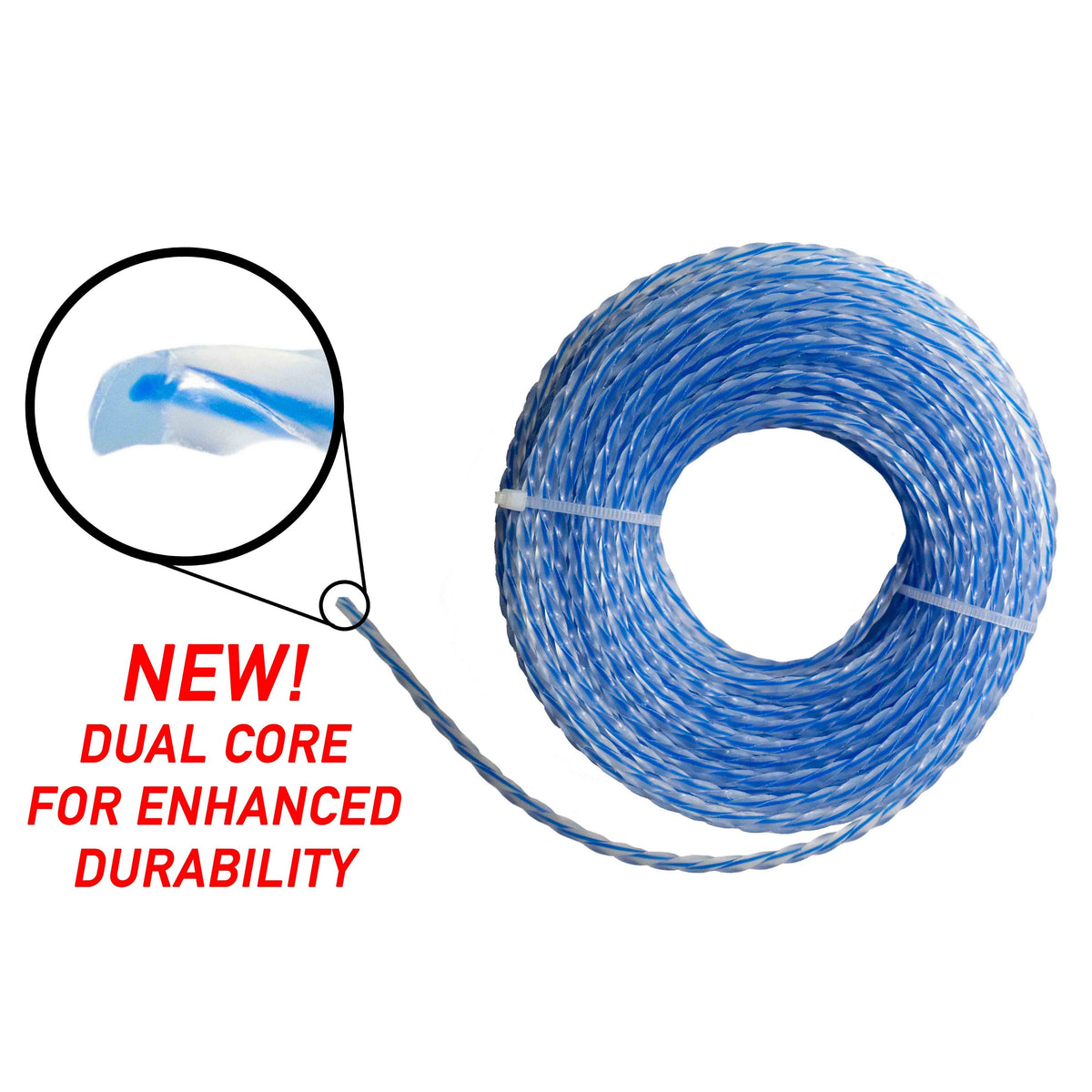 15m Dual Core Twisted Blue Trimmer Line, 1.6mm