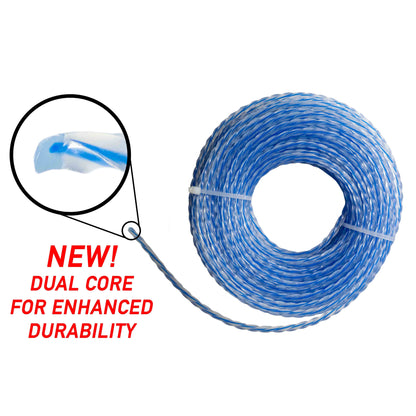 15m Dual Core Twisted Blue Trimmer Line, 1.6mm