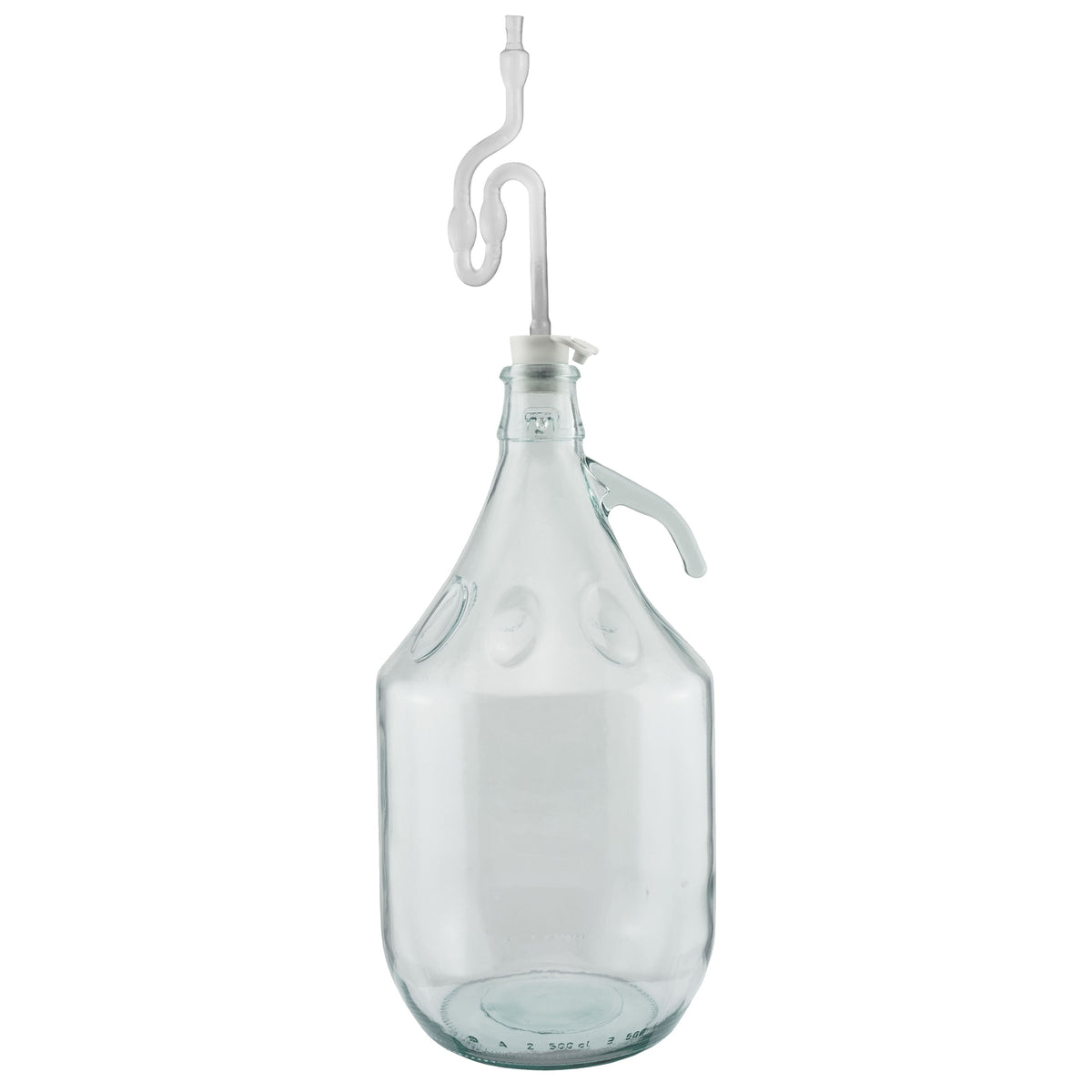 5L Clear Glass Demijohn Bottles with Airlocks & Bungs, Box of 6