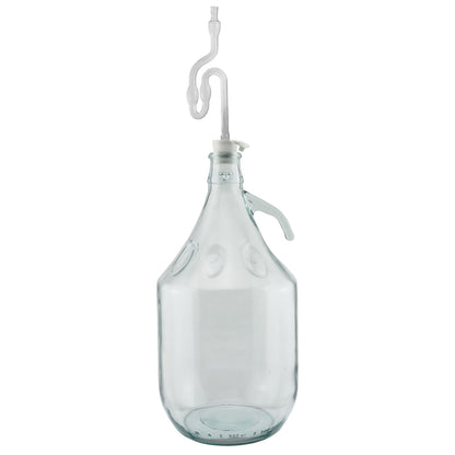 5L Clear Glass Demijohn Bottles with Airlocks & Bungs, Box of 6