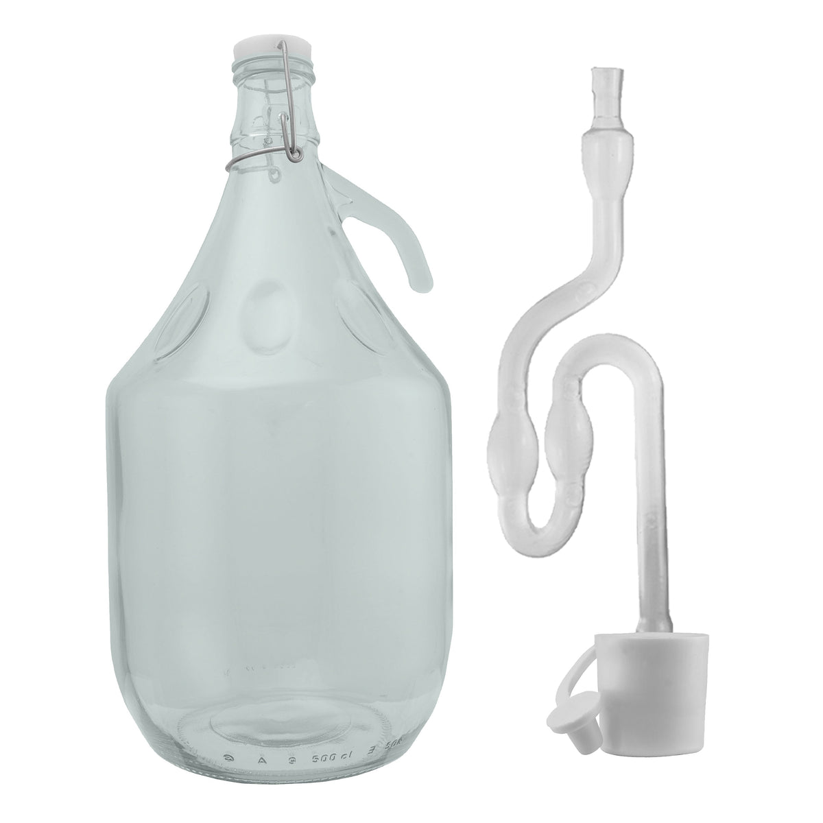 5L Glass Demijohns with Swing-top Caps, Airlocks, Bungs & Siphon Tube, Box of 4