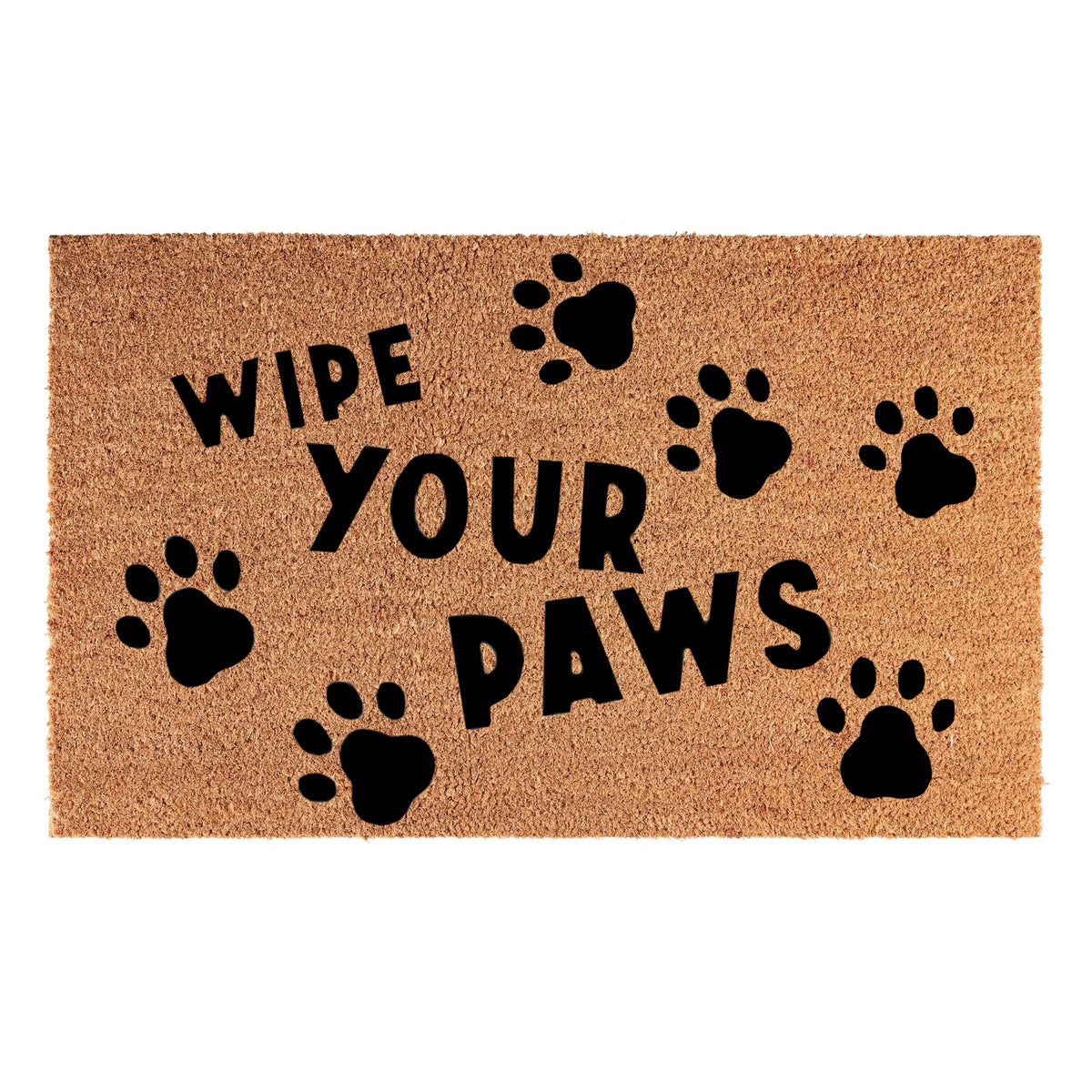 Coir Doormat, 60cm x 40cm - 'Wipe Your Paws'