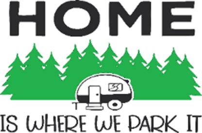 Coir Doormat, 60cm x 40cm - 'Home Is Where We Park It'