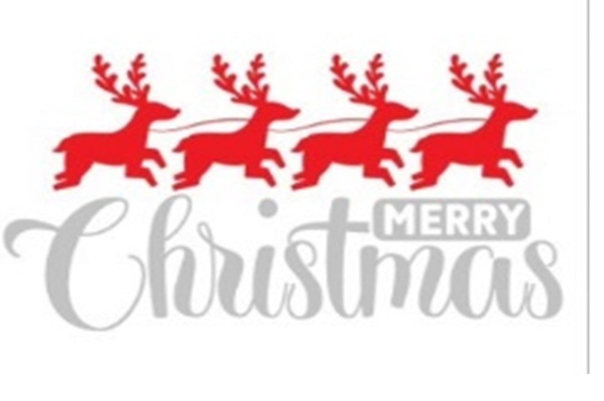 Coir Doormat, 60cm x 40cm - 'Merry Christmas' (Red/Silver)