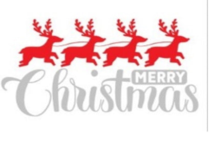 Coir Doormat, 60cm x 40cm - 'Merry Christmas' (Red/Silver)