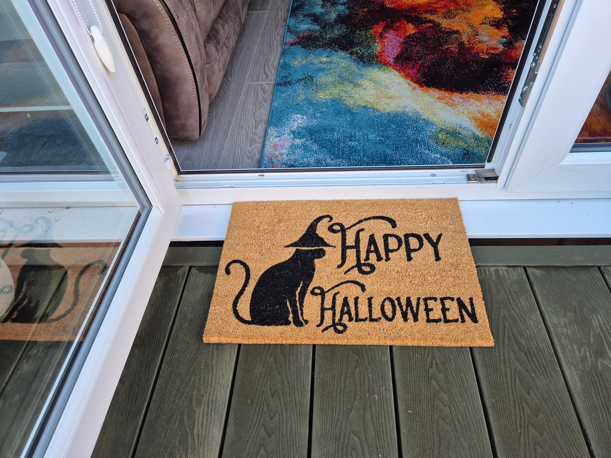 Coir Doormat, 60cm x 40cm - 'Happy Halloween'