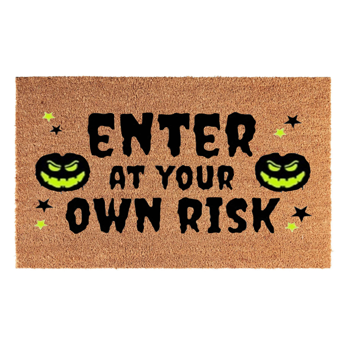 Coir Doormat, 60cm x 40cm - 'Enter At Your Own Risk'