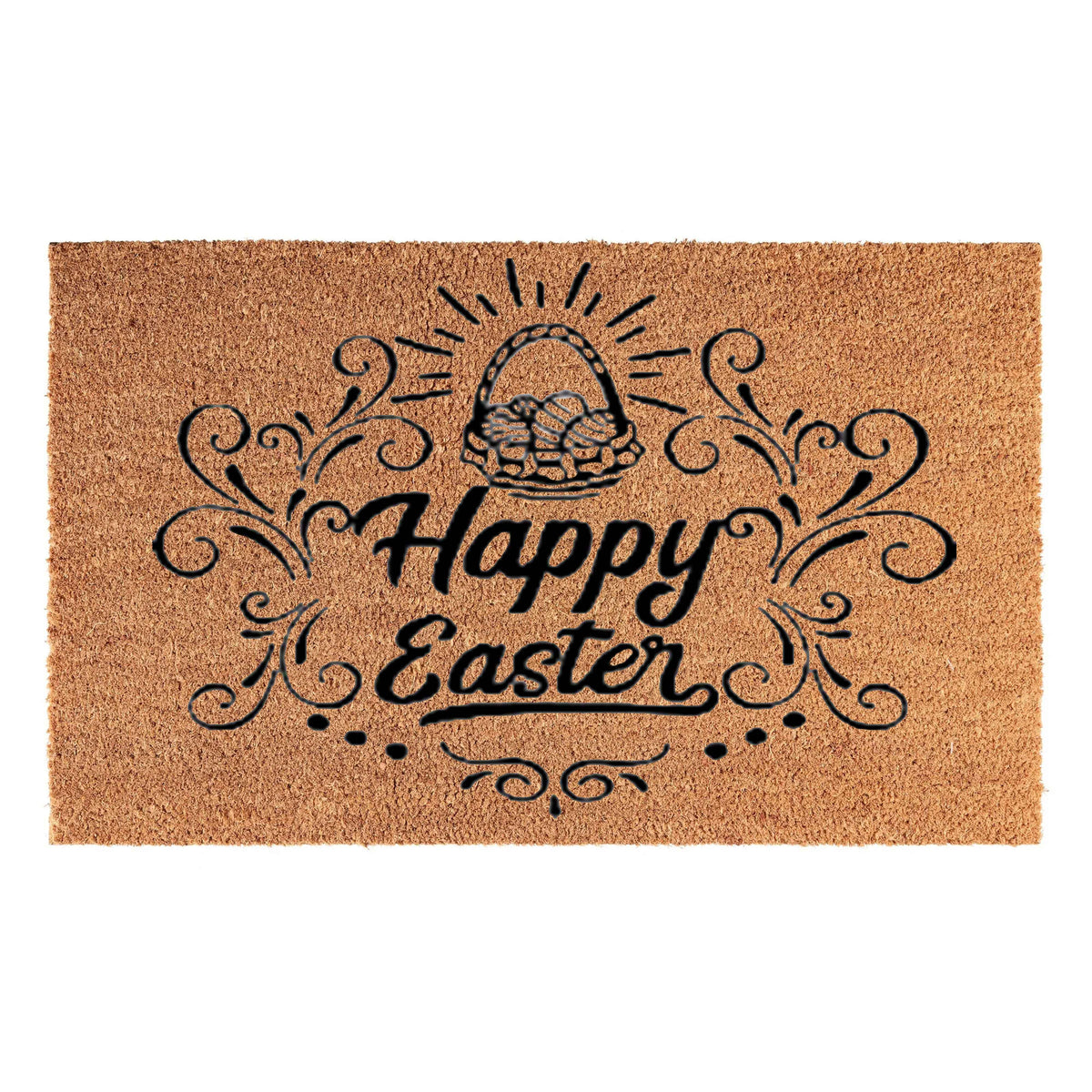 Coir Doormat, 60cm x 40cm - 'Happy Easter'
