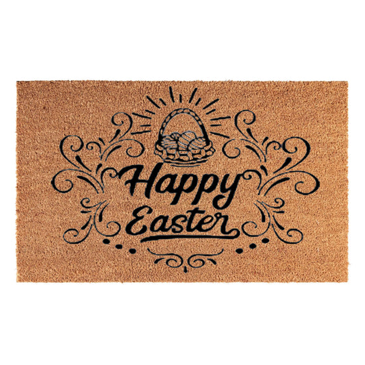 Coir Doormat, 60cm x 40cm - 'Happy Easter'
