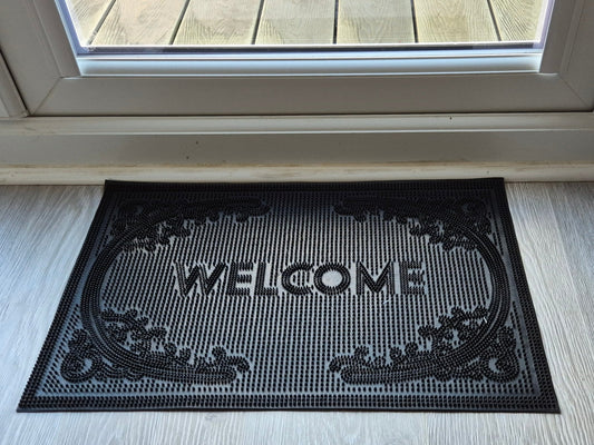 Rubber Doormat, 60cm x 40cm - 'Welcome'