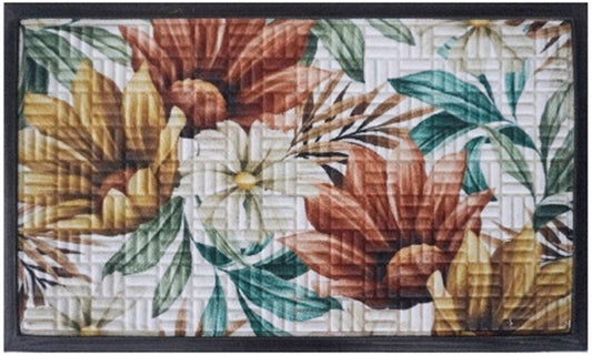 3D Embossed Doormat, 75cm x 45cm - Pastel Flowers