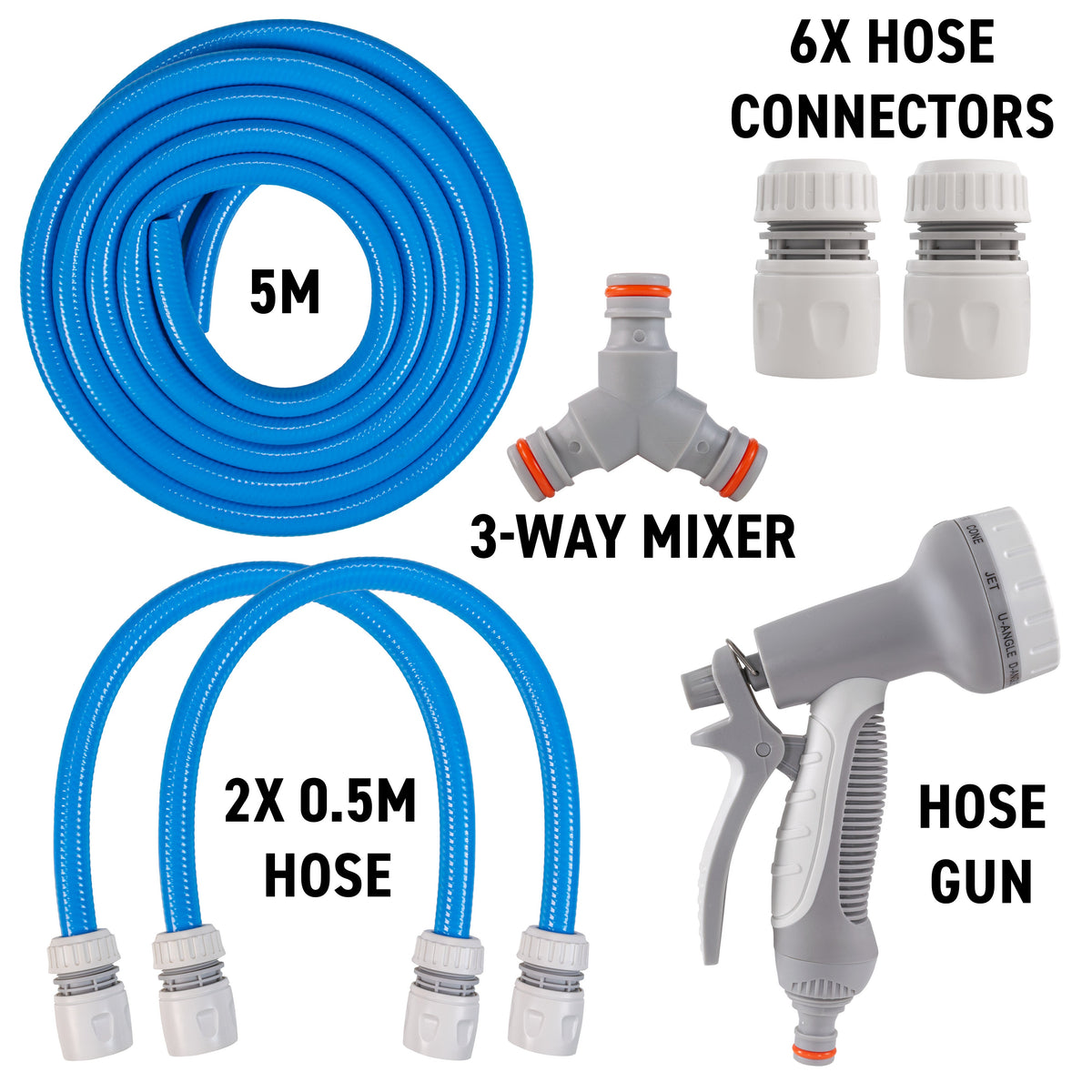 Outdoor Hot & Cold Tap Pet Bath Wash Kits with Sprayer