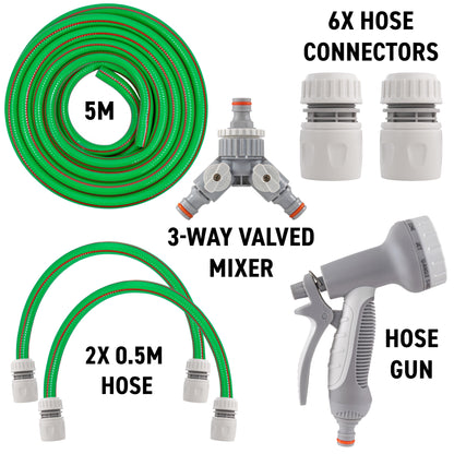 Outdoor Hot & Cold Tap Pet Bath Wash Kits with Sprayer