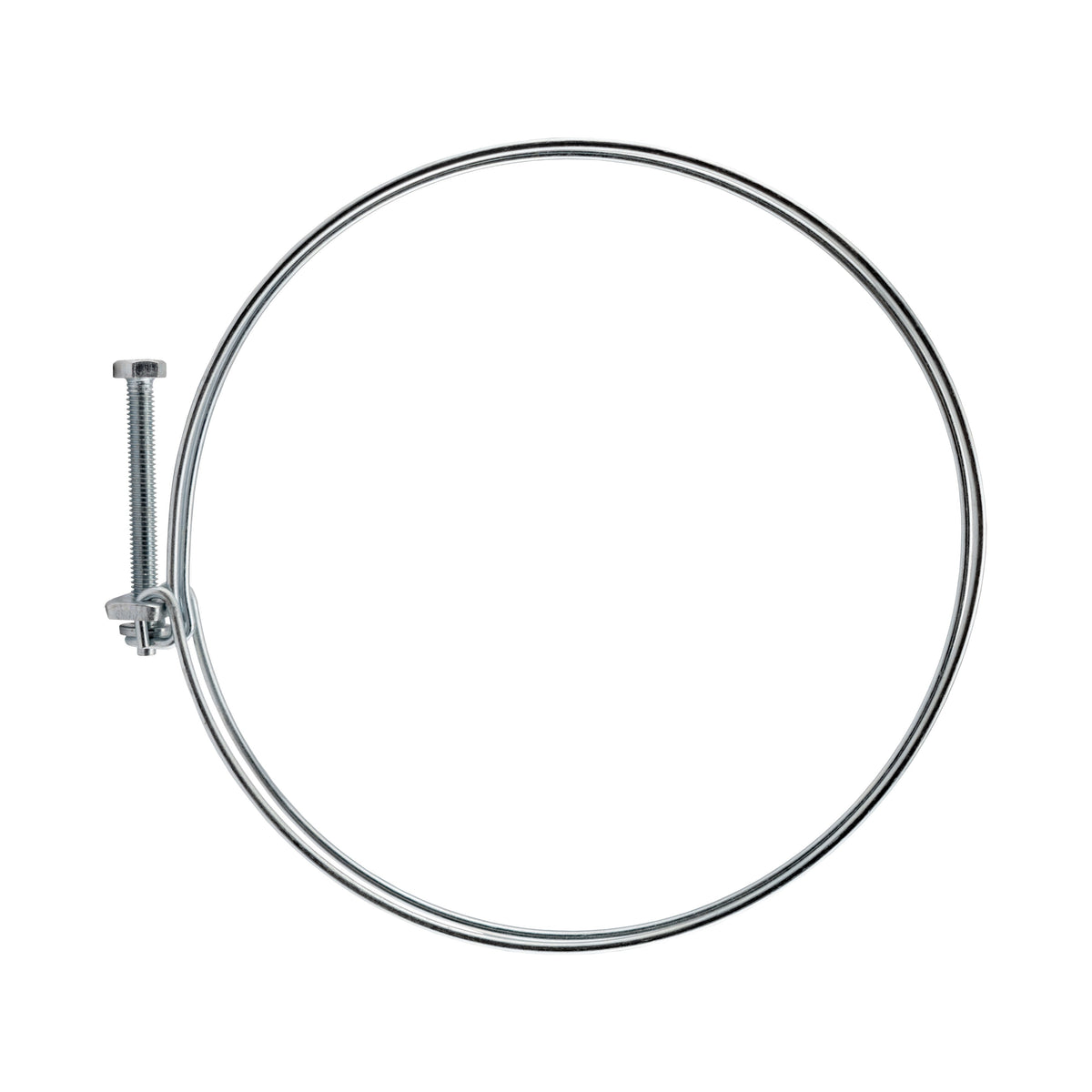 Galvanised Steel Double Wire Hose Clamps, 138mm-145mm