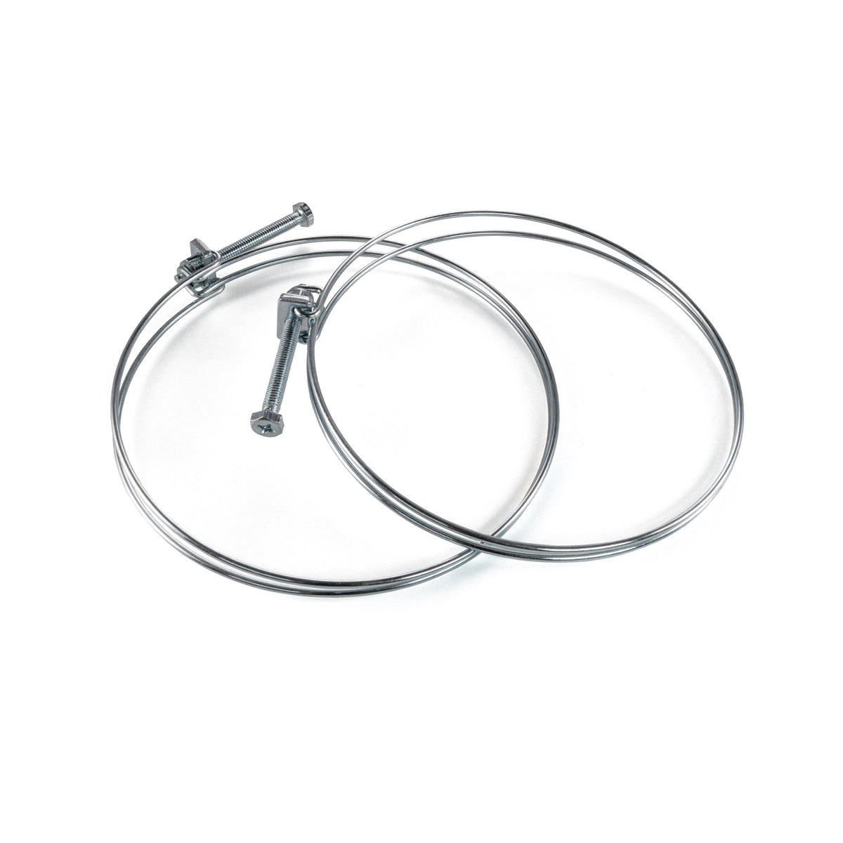 Galvanised Steel Double Wire Hose Clamps, 138mm-145mm