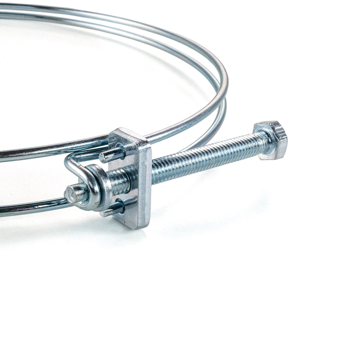 Galvanised Steel Double Wire Hose Clamps, 138mm-145mm