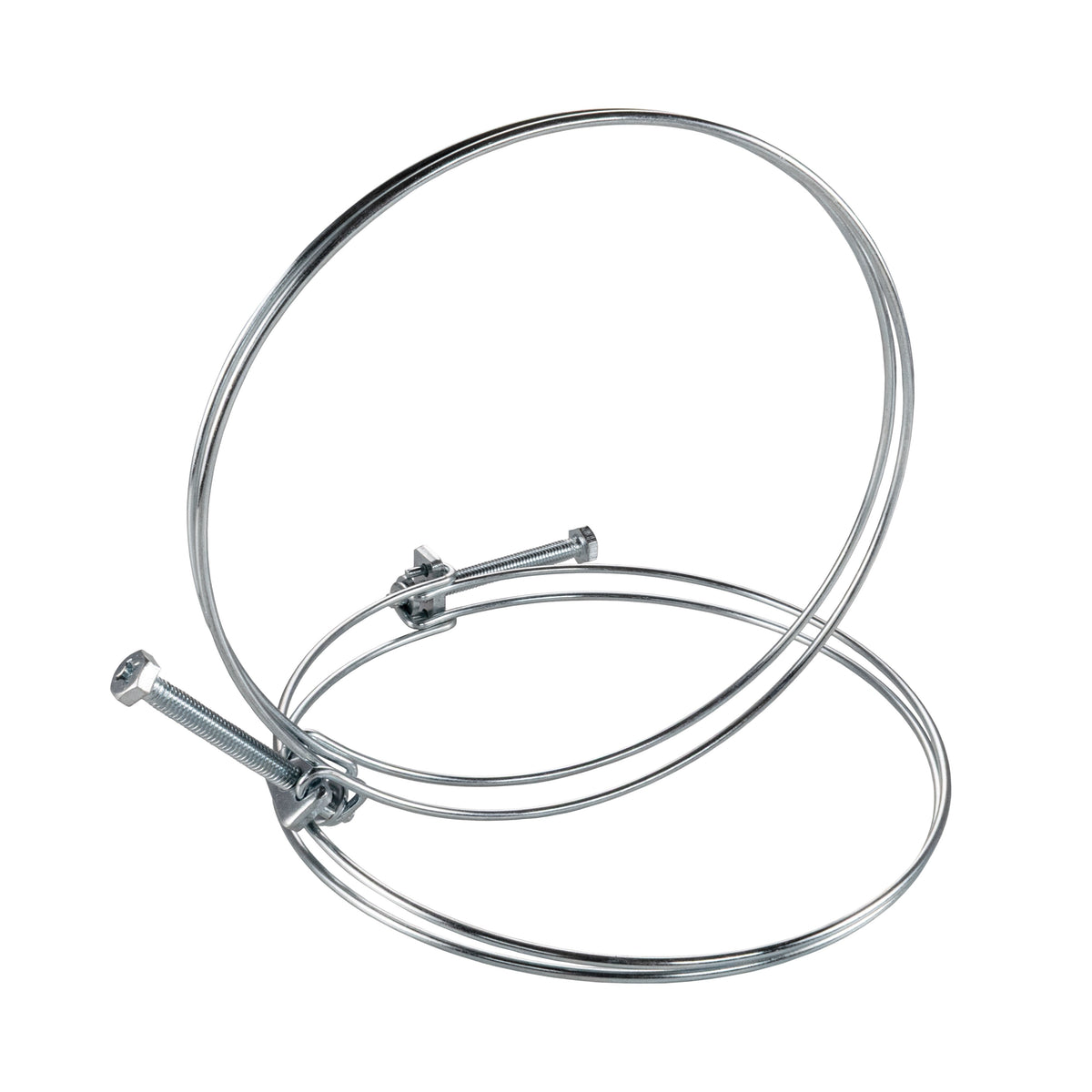 Galvanised Steel Double Wire Hose Clamps, 153mm-160mm