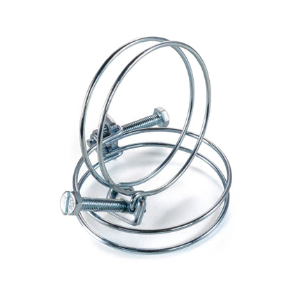 Galvanised Steel Double Wire Hose Clamps, 32mm-36mm