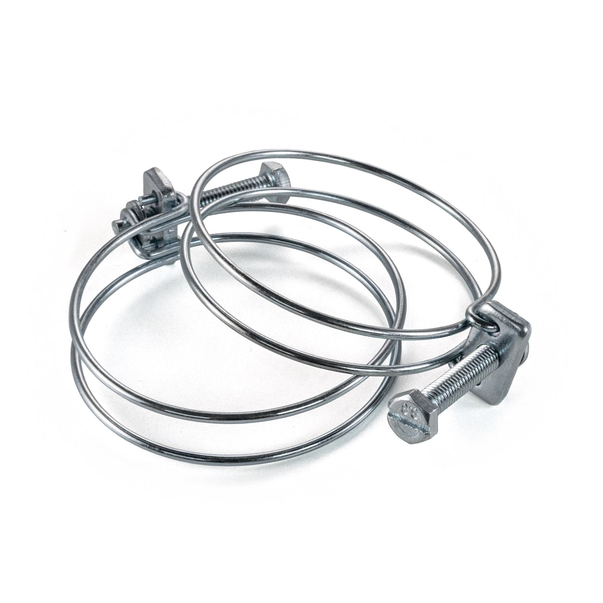 Galvanised Steel Double Wire Hose Clamps, 32mm-36mm