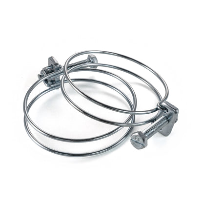 Galvanised Steel Double Wire Hose Clamps, 32mm-36mm