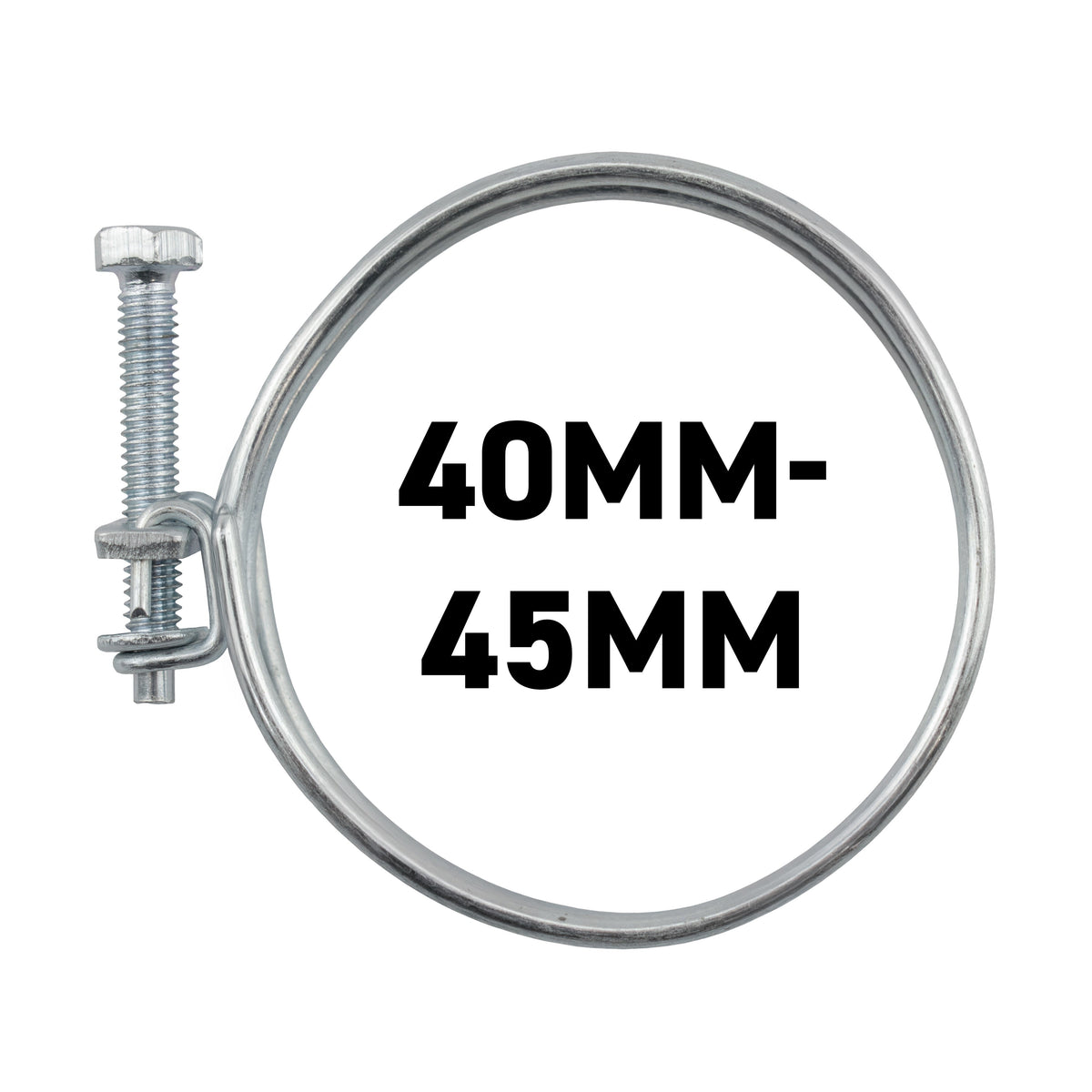 Galvanised Steel Double Wire Hose Clamps, 40mm-45mm