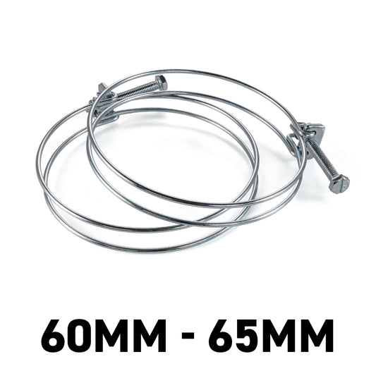 Galvanised Steel Double Wire Hose Clamps, 60mm-65mm