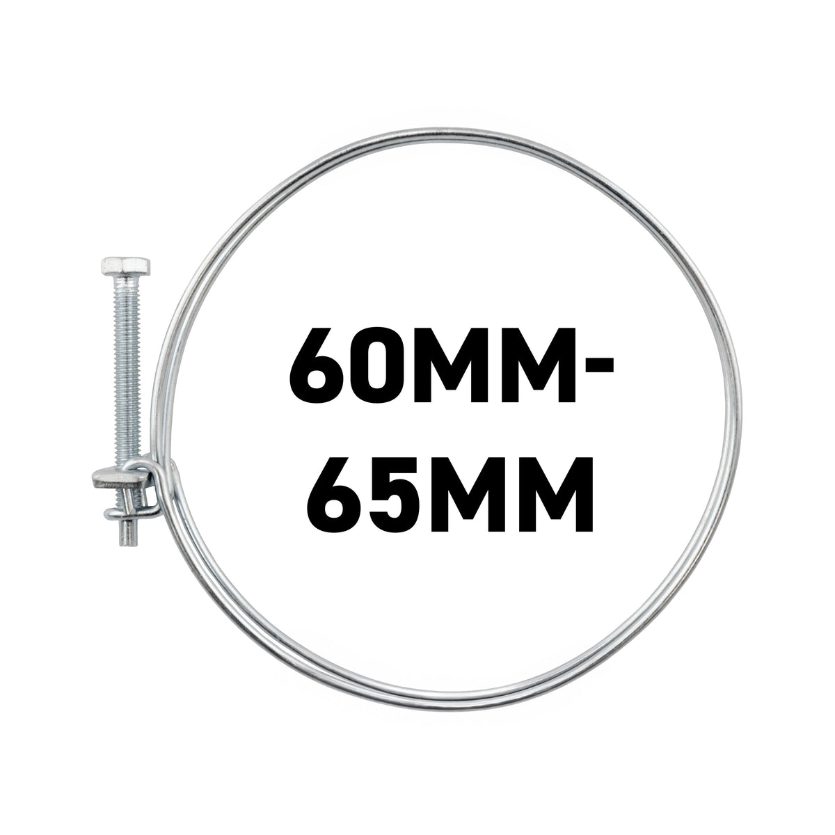 Galvanised Steel Double Wire Hose Clamps, 60mm-65mm