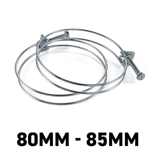 Galvanised Steel Double Wire Hose Clamps, 80mm-85mm