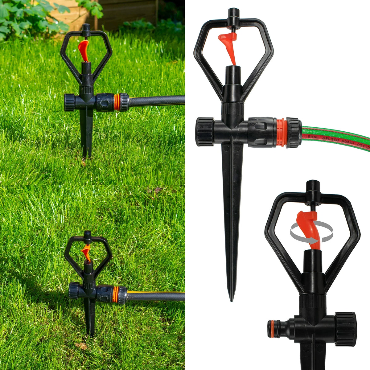 Rotary Butterfly Lawn Sprinkler on Spike, Eco line