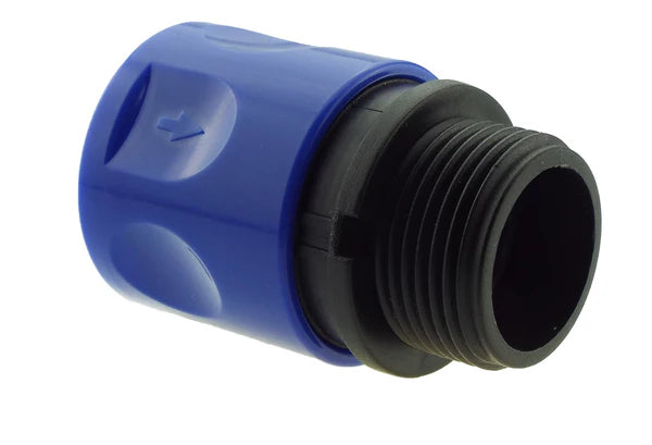 Female Hose Connector with 3/4" BSPM Thread, Blue