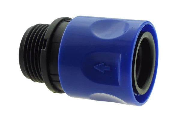 Female Hose Connector with 3/4" BSPM Thread, Blue