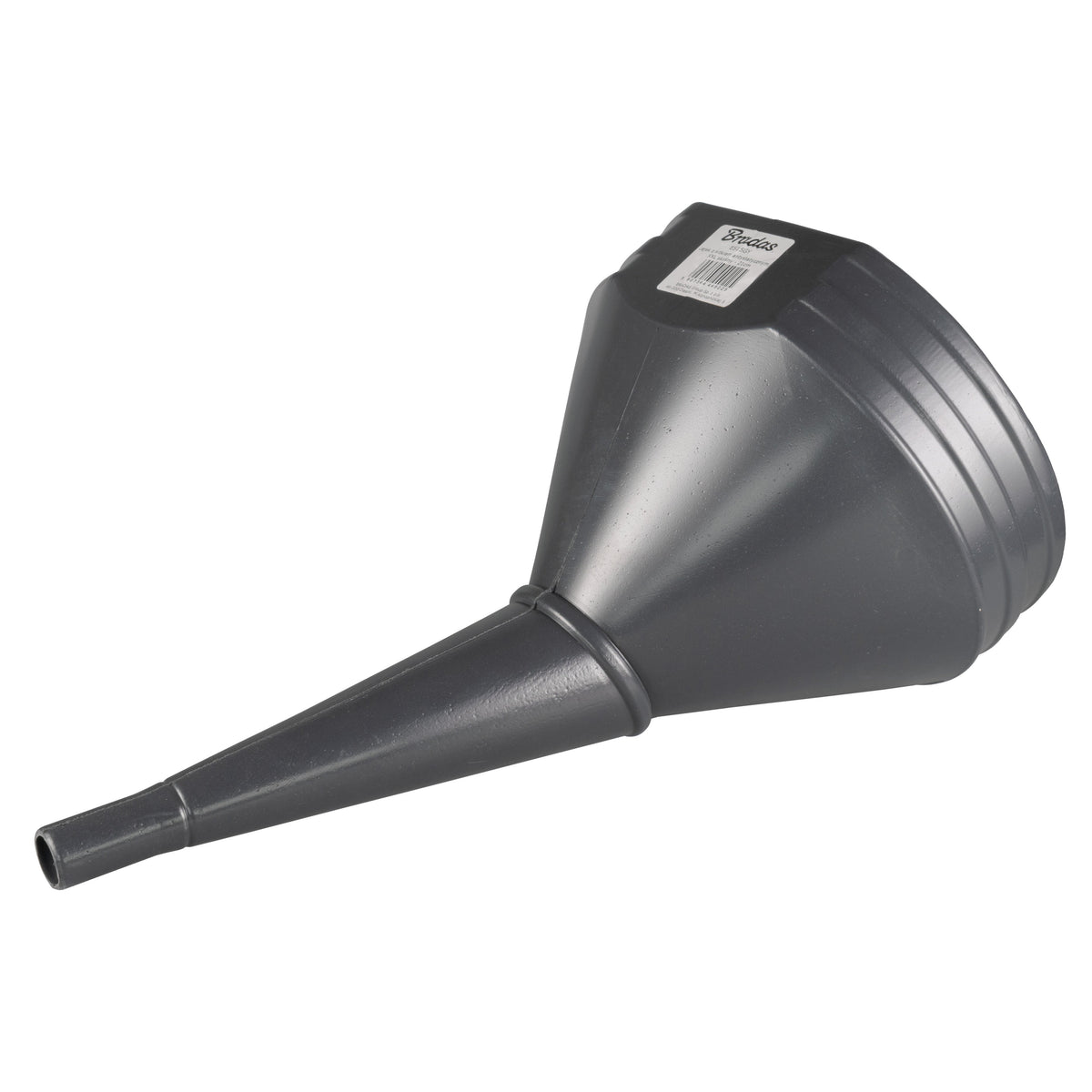 21cm Wide Mouthed Fuel Funnel with Angled Spout, Grey