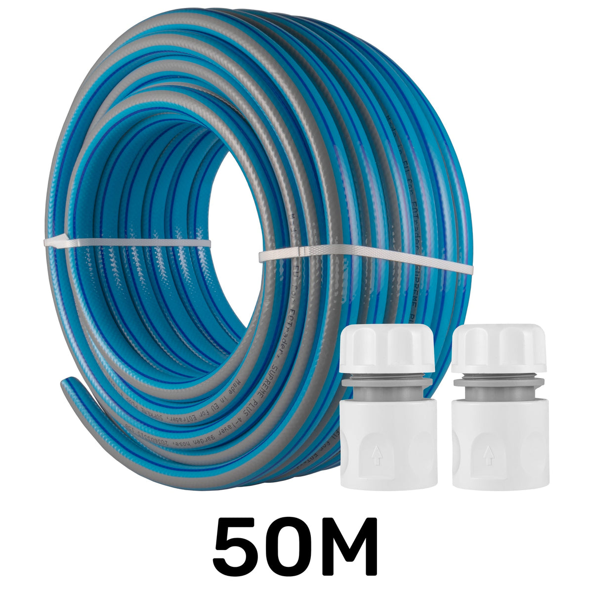 50m Supreme Plus 1/2" Blue Garden Hose Pipe with Connectors