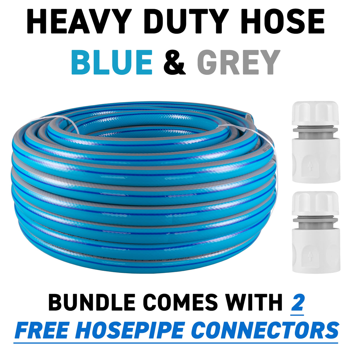 10m Supreme Plus 1/2" Blue Garden Hose-cart Extension Set
