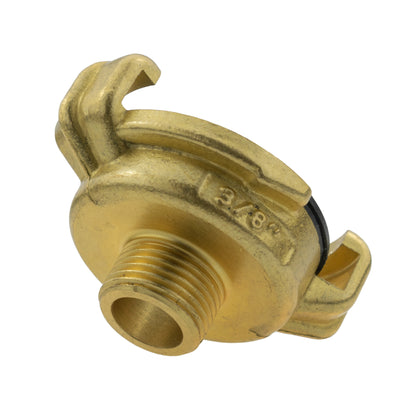 Brass GEKA Style Claw Hose Connector, 3/8" BSPM